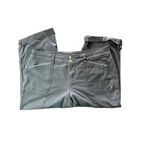 Style & Co Women's Capris Size 14 Black Linen  Rolled Cuffed‎